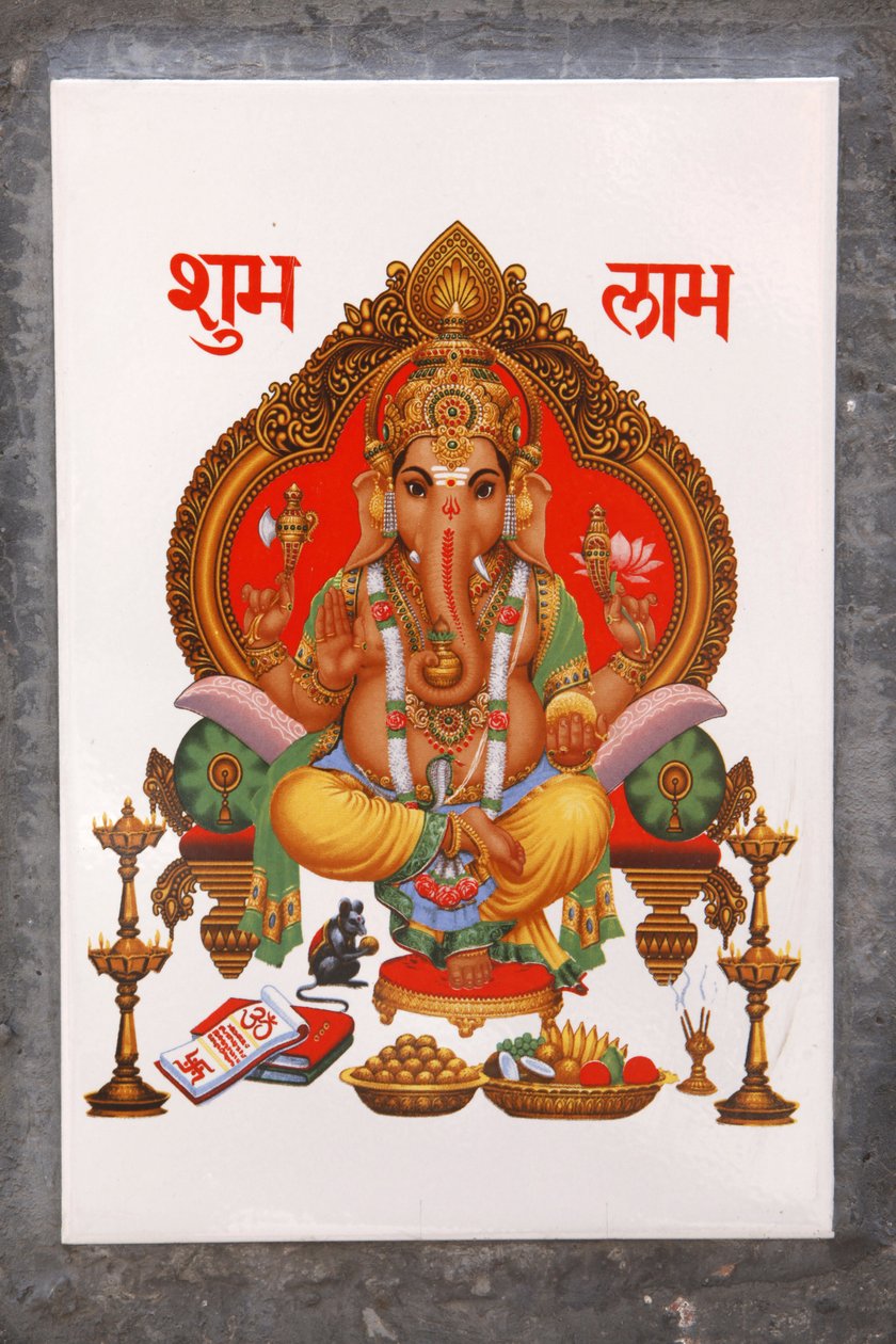 Ganesh picture on a ceramic tile, Rishikesh, India by Unbekannt