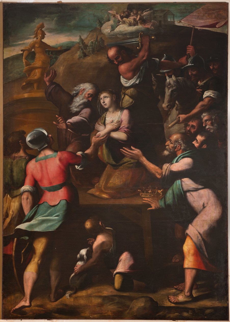 Genoa, Duomo (St Lawrence Cathedral), inside, Baptistery (formerly Church of St John the Old): "Martyrdom of St Catherine", by Cesare and Alessandro Semino by Unbekannter Künstler