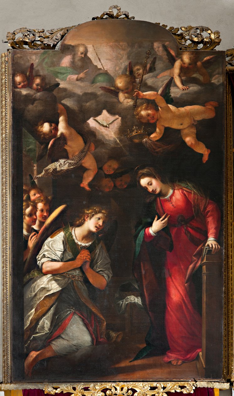 Genoa, Duomo (St Lawrence Cathedral), inside, Northern aisle: "Annunciation, by G by Unbekannter Künstler