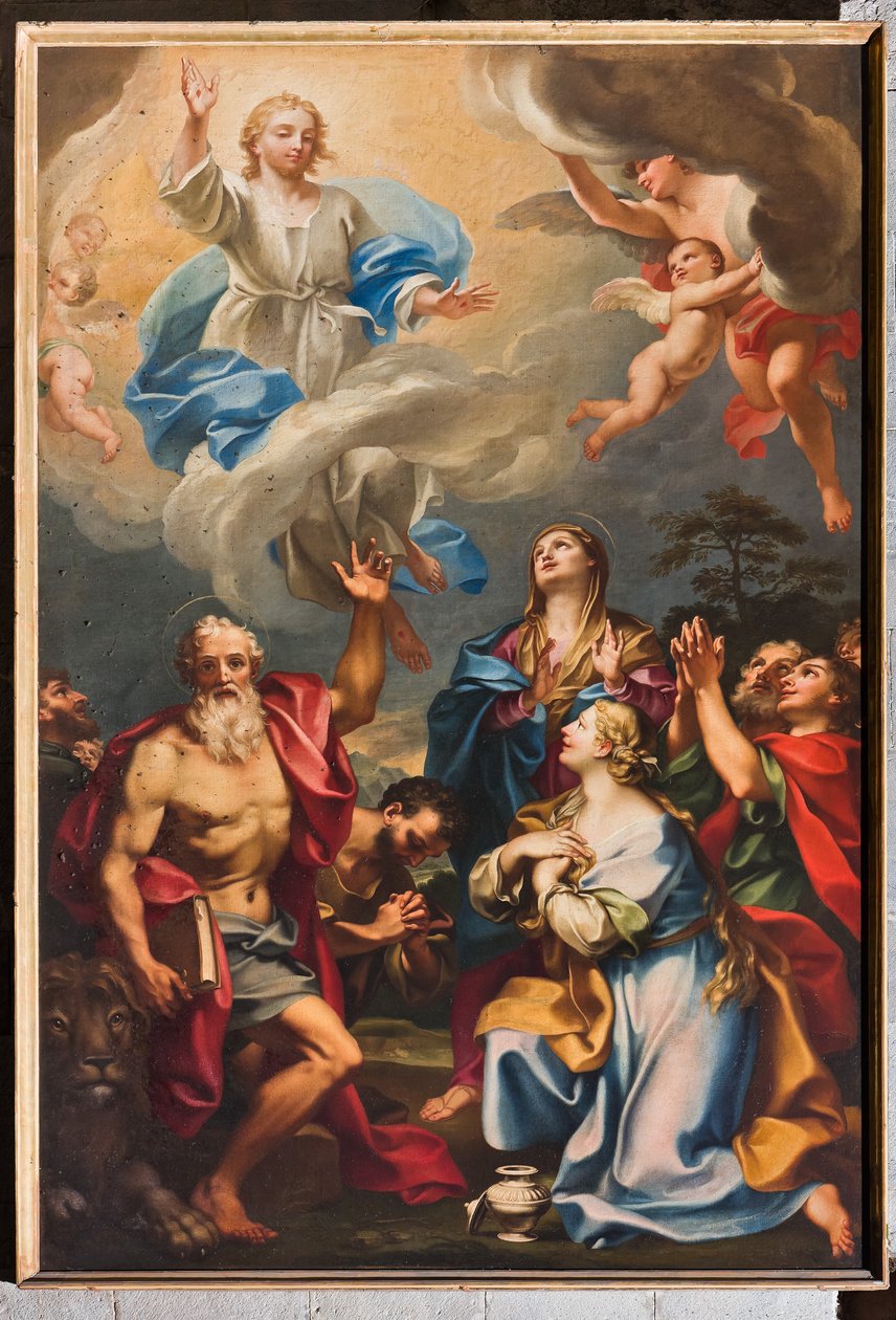 Genoa, Duomo (St Lawrence Cathedral), inside, the Southern aisle, southern wall: "The Ascension with St Jerome, the Magdalene and saints" (about 1694) by Unbekannter Künstler