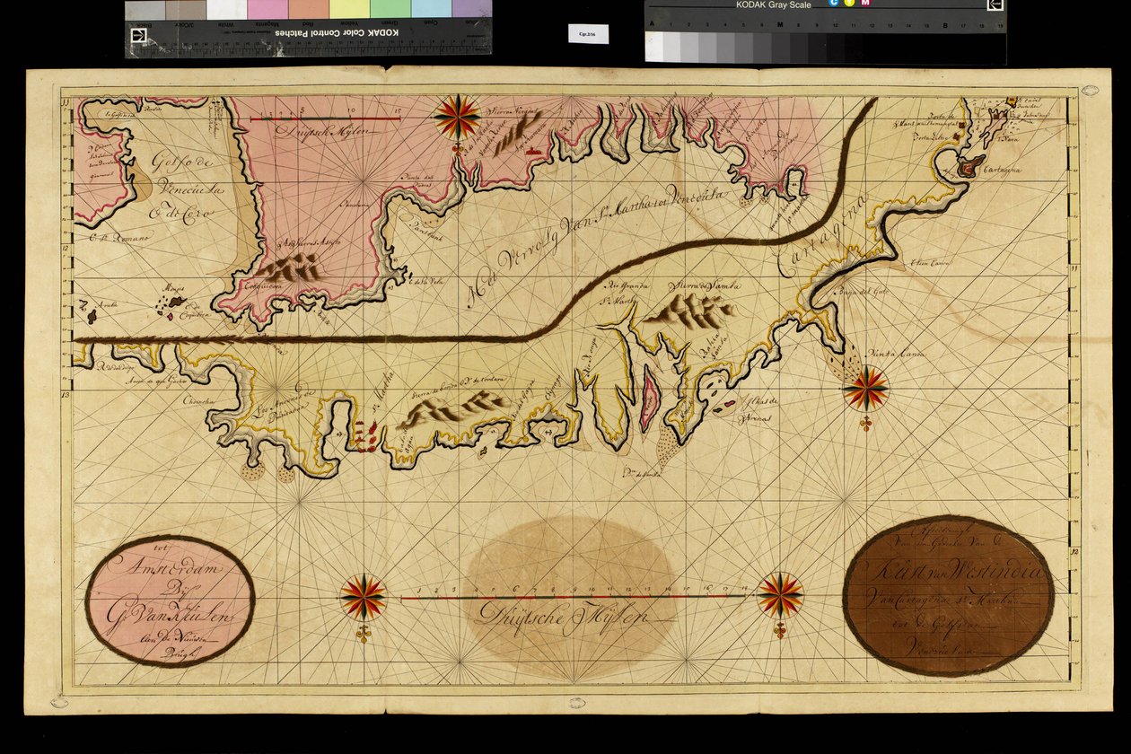 Geography map: representation of Cartagena in Colombia by Unbekannter Künstler