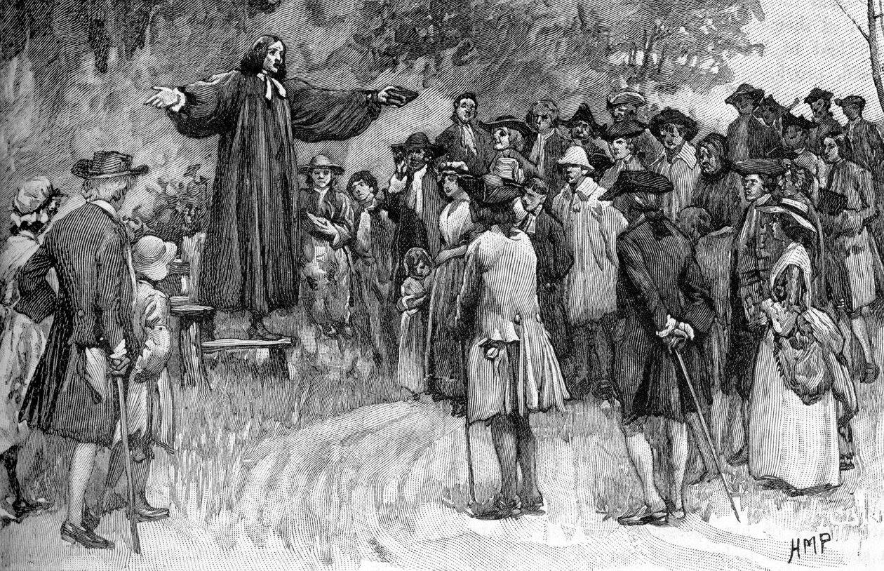 George Whitefield Preaching in Colonies by Unbekannter Künstler