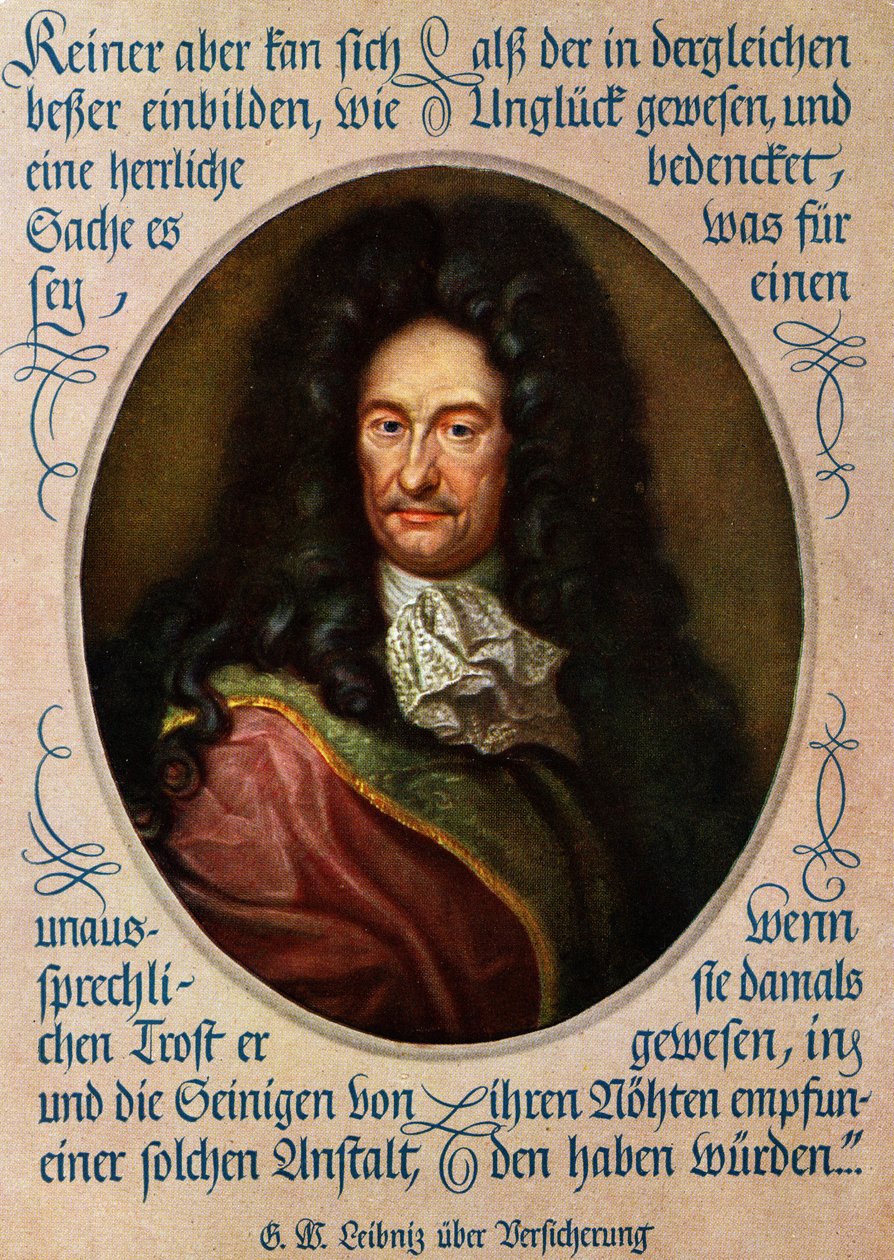 Gottfried Wilhelm Leibniz portrait German Philosopher by Unbekannter Künstler