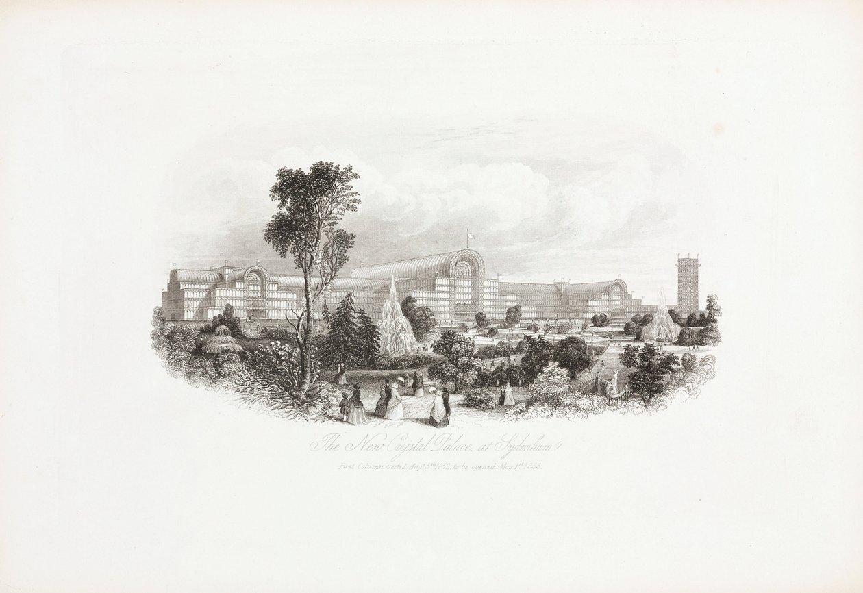 The New Crystal Palace at Sydenham, Great Exhibition 1851 by Unbekannter Künstler