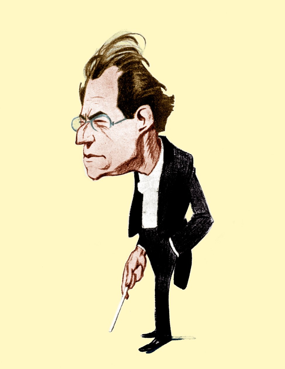 Gustav Mahler. Caricature by Oscar Garvens Austrian composer, 7 July 1860 - 18 May 1911. Oscar Garvens 1874-1951 by Unbekannt