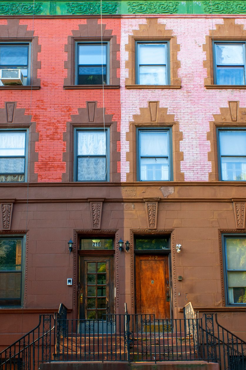 Harlem street shops and buildings, New York City, 2021 by Alec Hunter