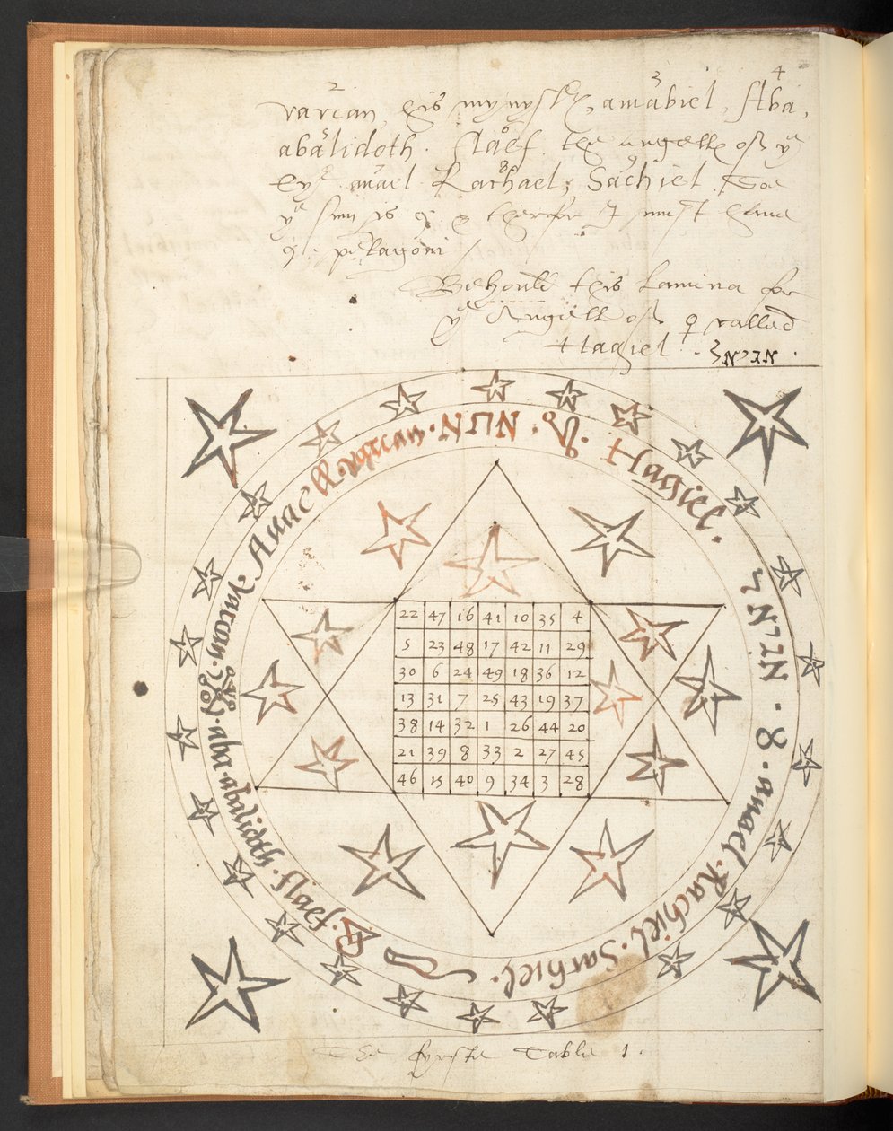 Harley 2267, f.12v, A sixteenth-century magic figure for love (vellum) by Unbekannter Künstler
