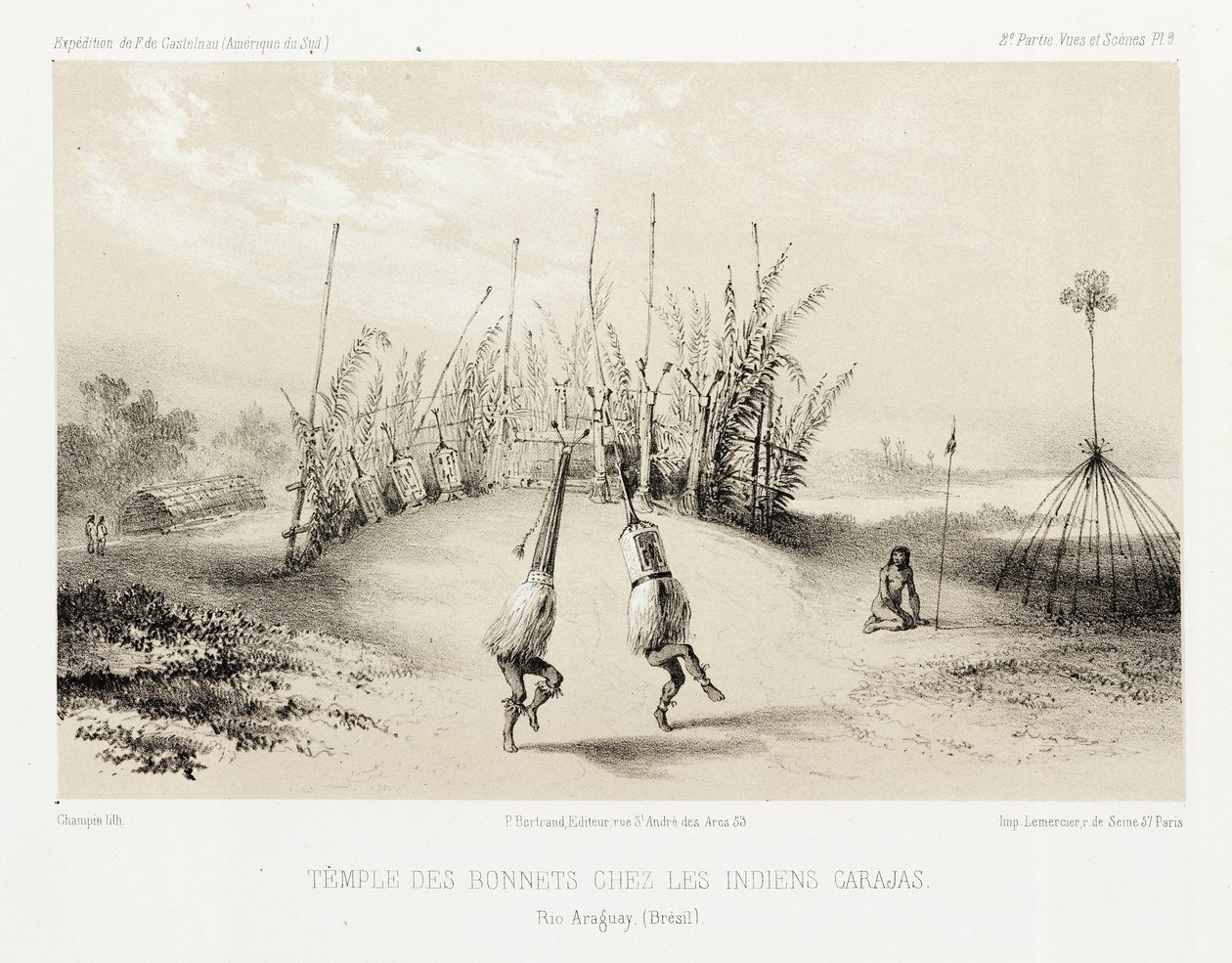 Headdress temple of the Carajas Indians, Brazil, c 1843-1847 by Unbekannt