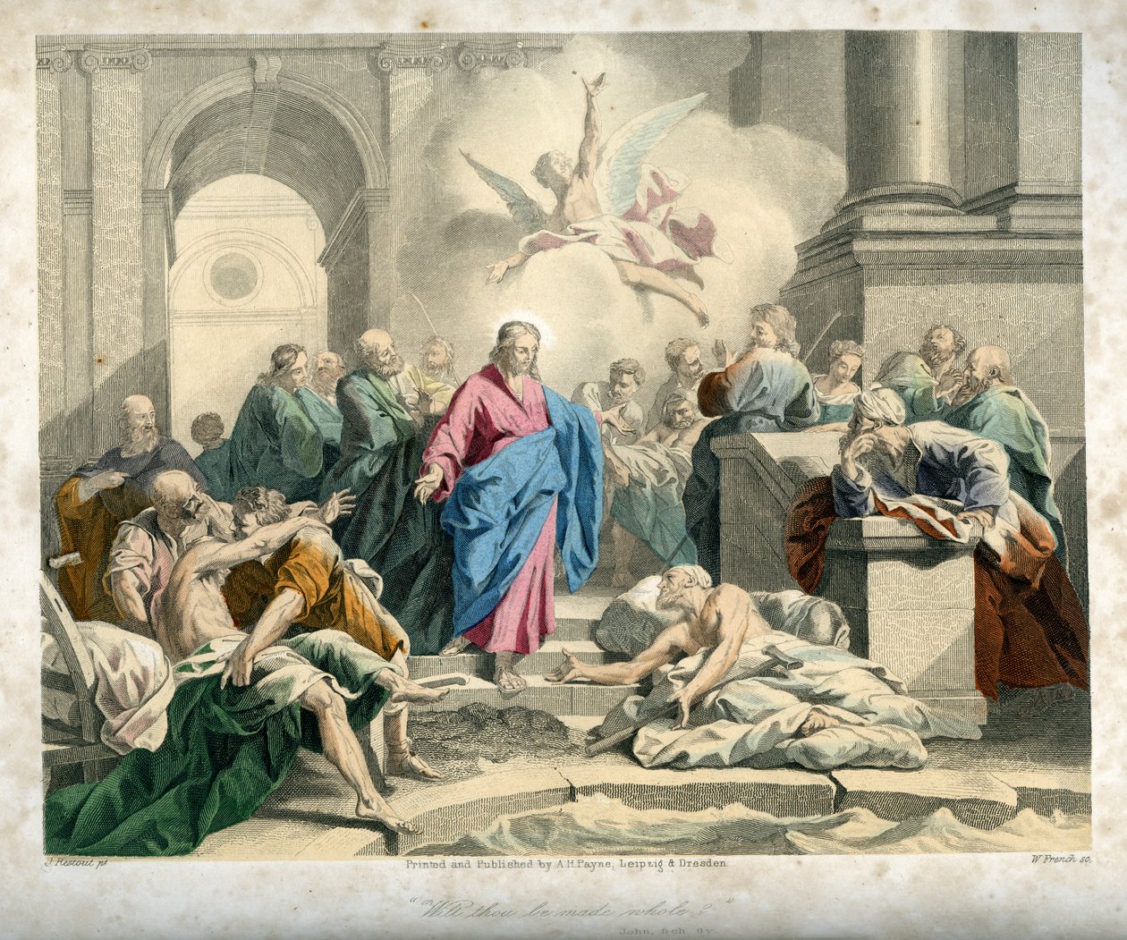 Healing at Bethesda - Bible, New Testament by Unbekannter Künstler