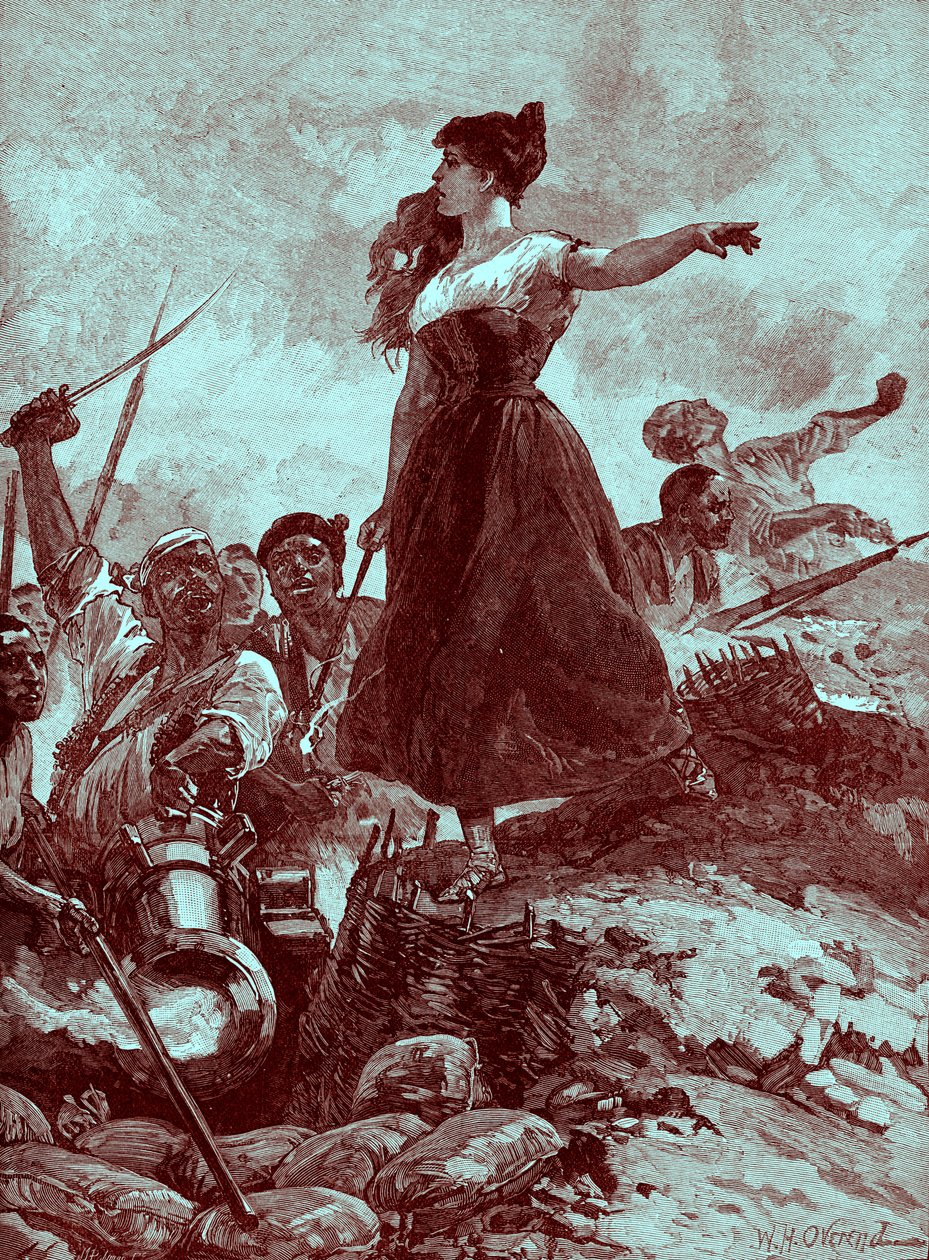 Heroism of the Maid of Saragossa, Spain by Unbekannter Künstler