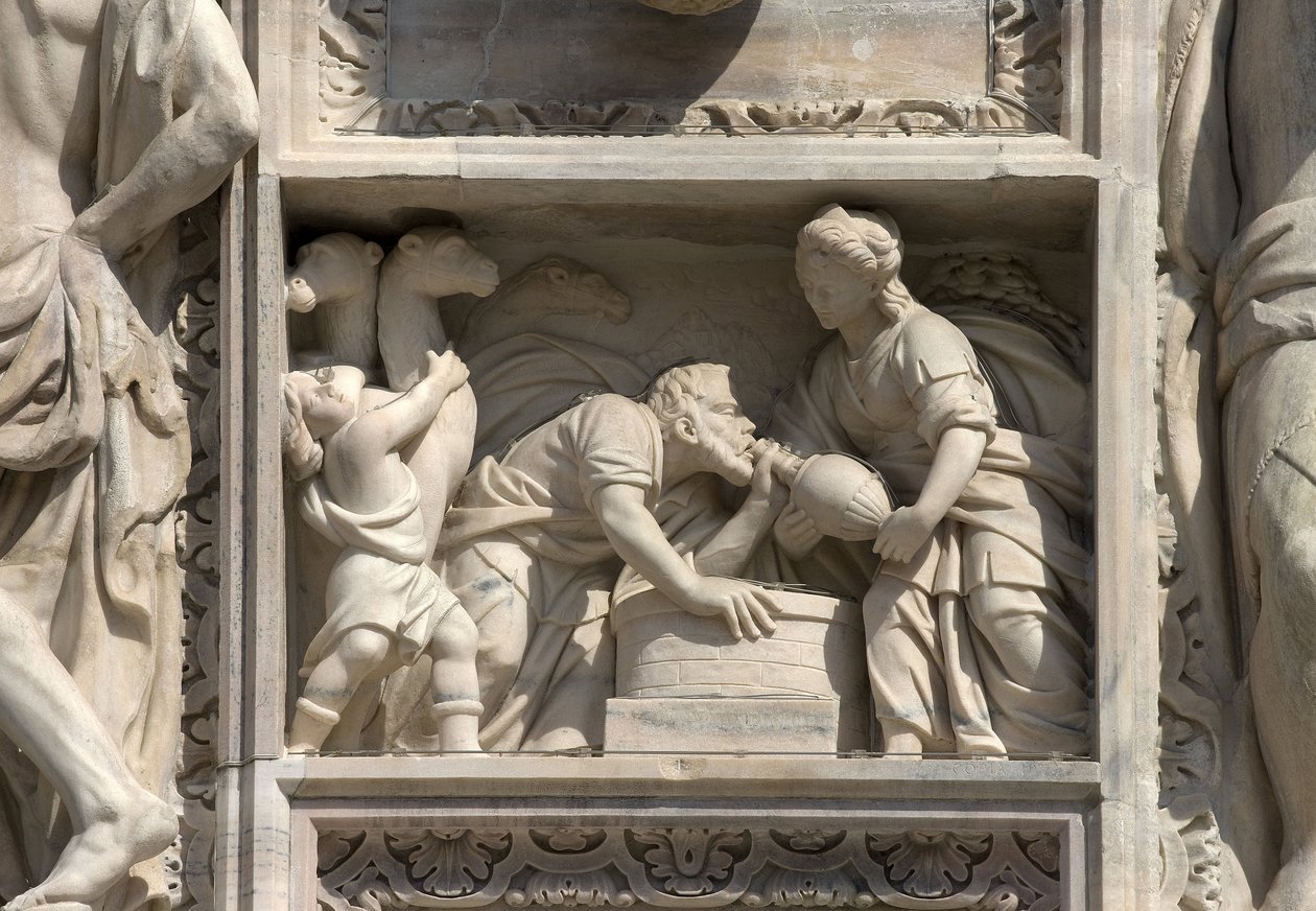 High relief representing Rebecca and Eleazar by Giovan Pietro Lasagna by Unbekannt