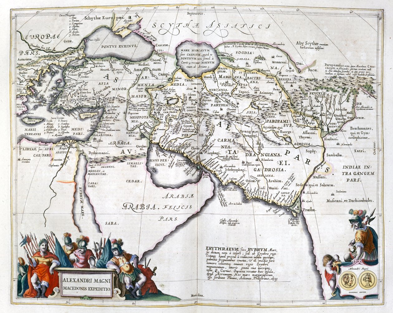 History. Ancient Greece. The travels of Alexander the Great. Engraving in : Le theatre du monde, atlas by G. Blaeu, Amsterdam by Unbekannter Künstler