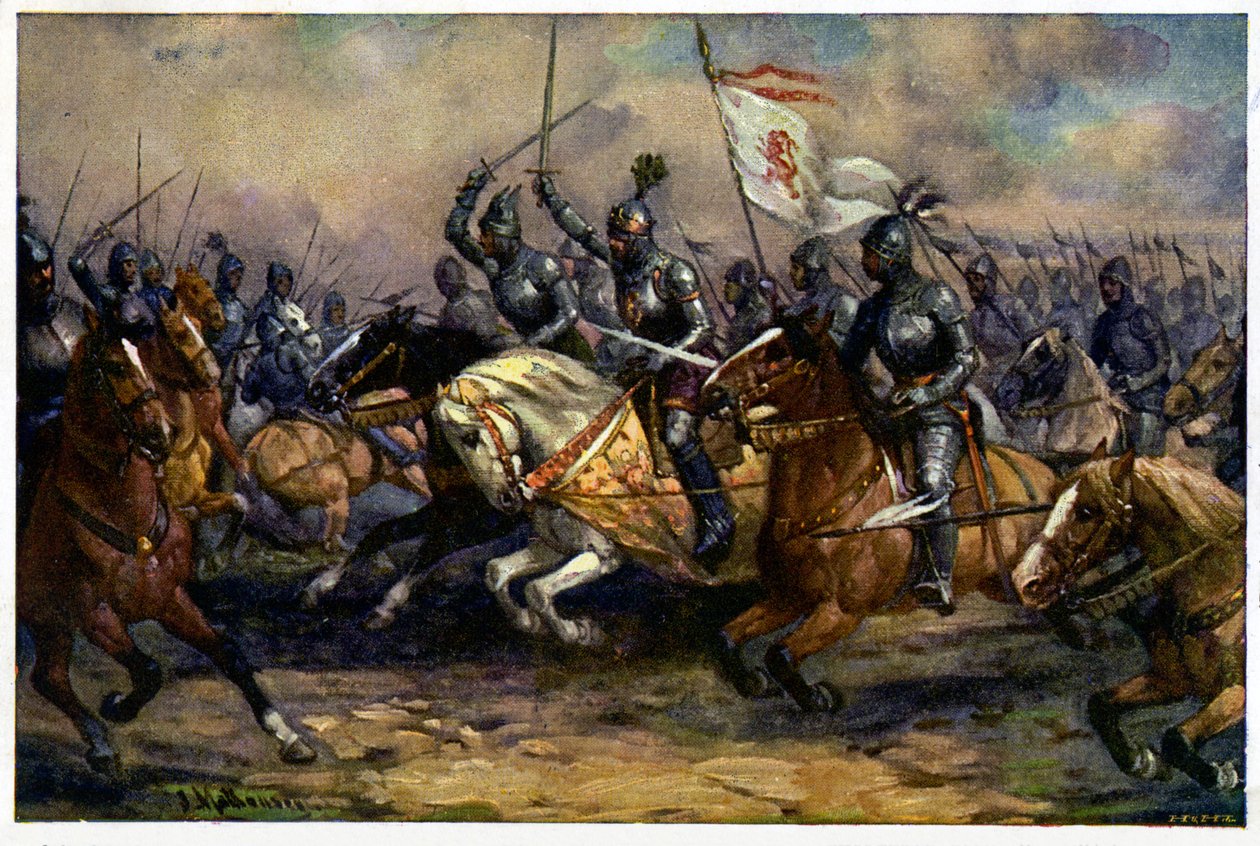 The King John of Bohemia (John the Blind) at the Battle of Crecy, Aug. 26 by Unbekannter Künstler