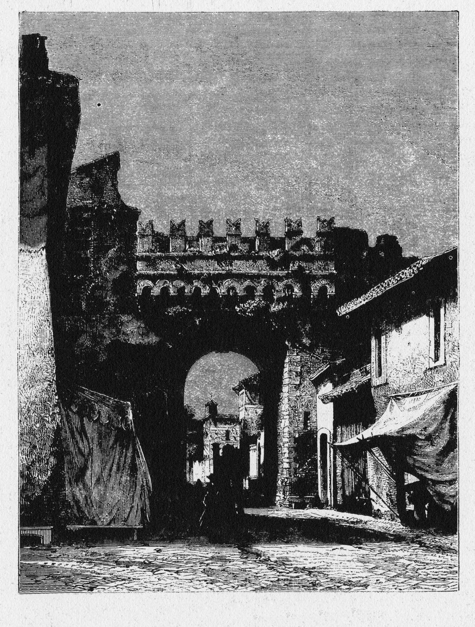 History of Ancient Rome. The Porta Settimiana is a gate in the Aurelian Wall in Rome by Unbekannt