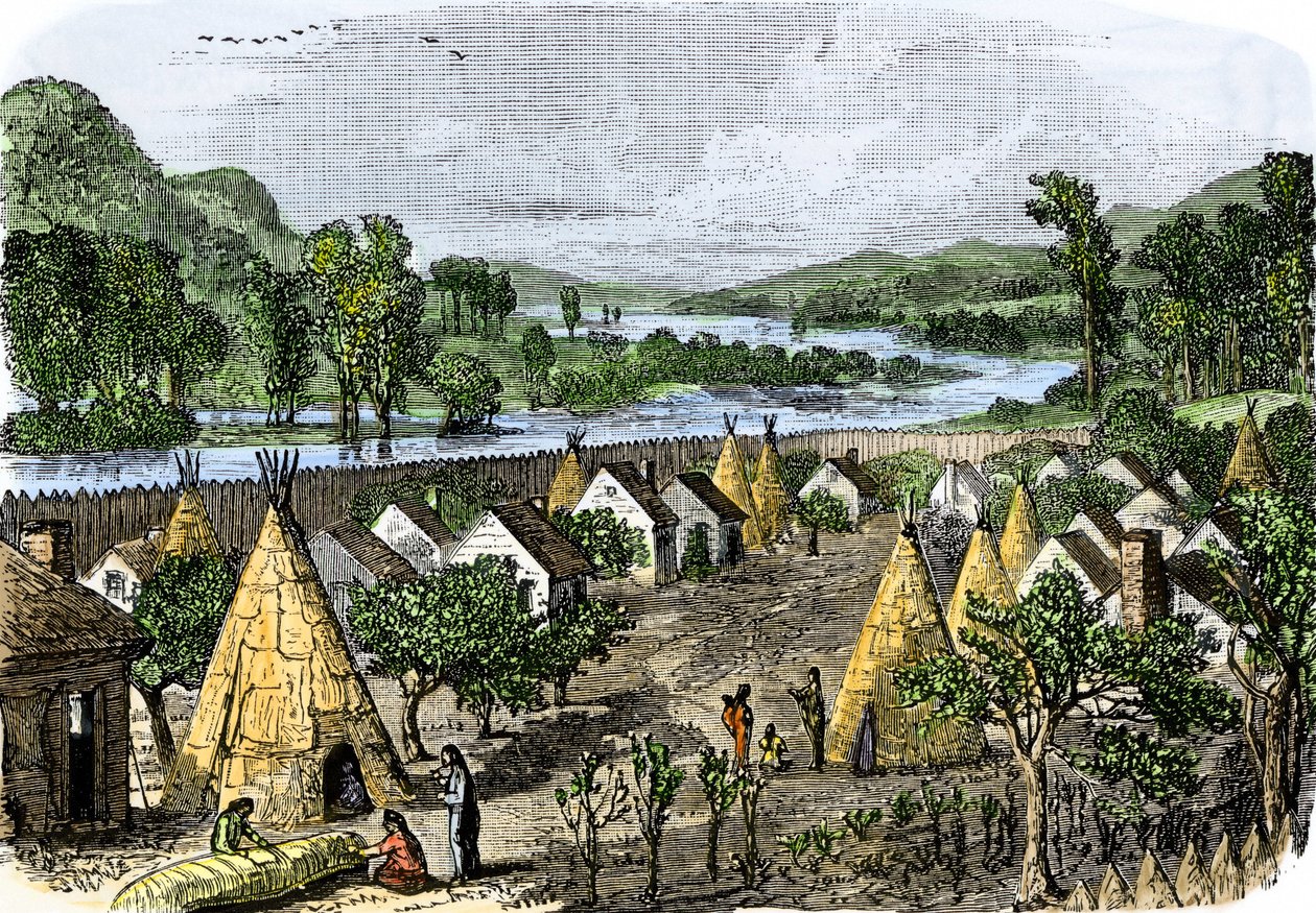 History of Indigenous Peoples: Mohawk Village, New York, circa 1780 by Unbekannter Künstler