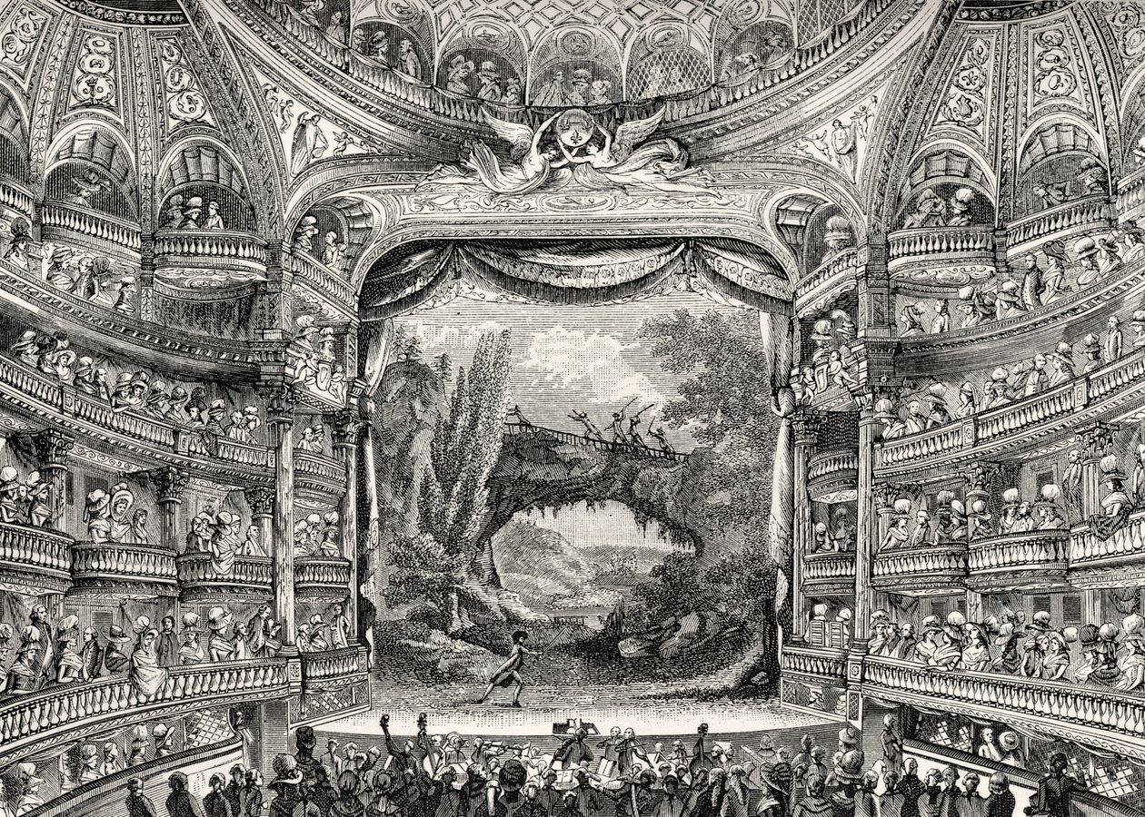 History of theater: The Variétés Amusantes theatre in Paris (now the Théâtre-Francais) by Unbekannter Künstler