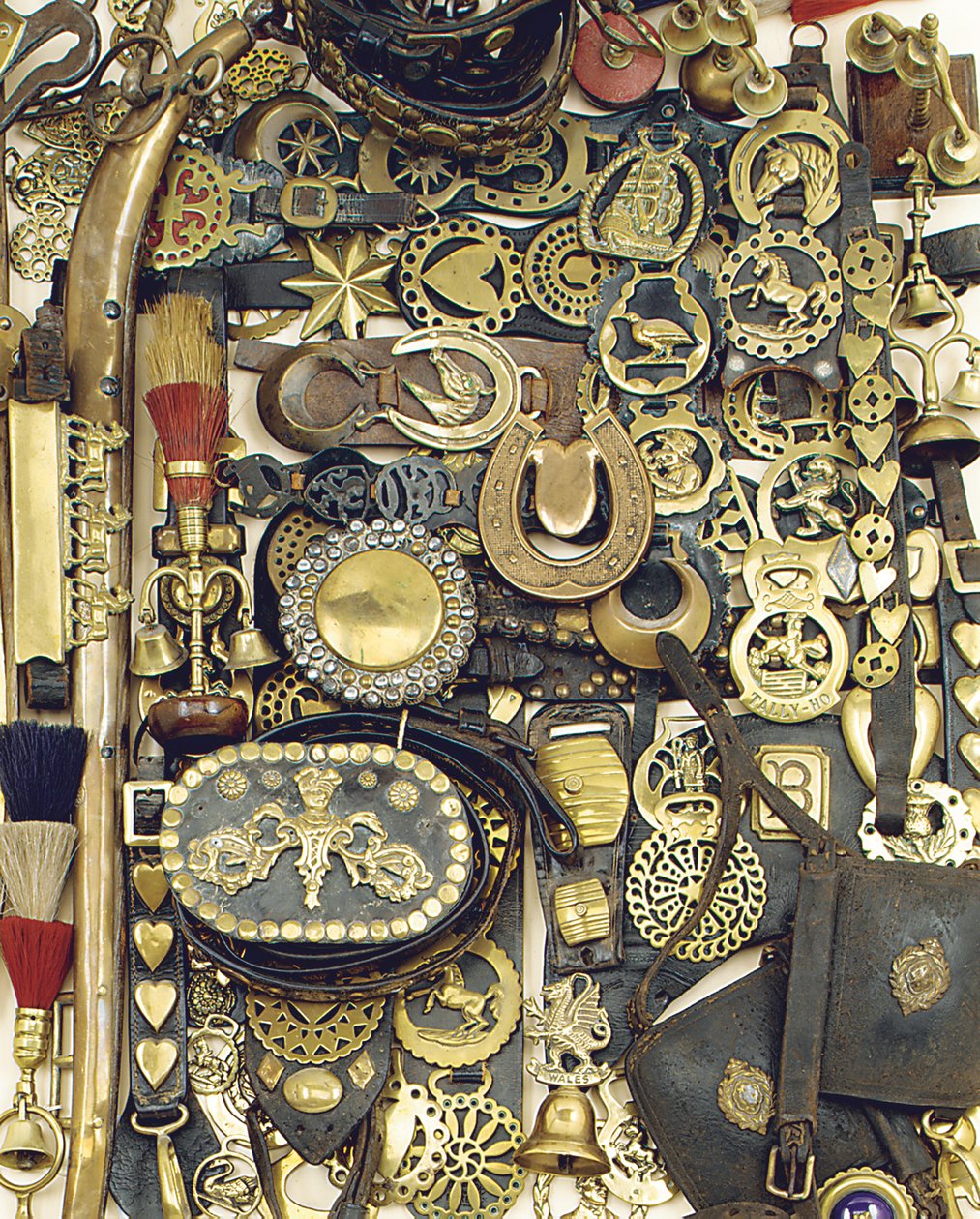 Horse Brass Face-Pieces and Mounted Leather Martingales by Unbekannt