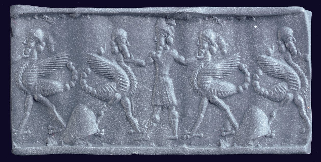 Impression from a Neo-Babylonian Cylinder Seal by Unbekannt