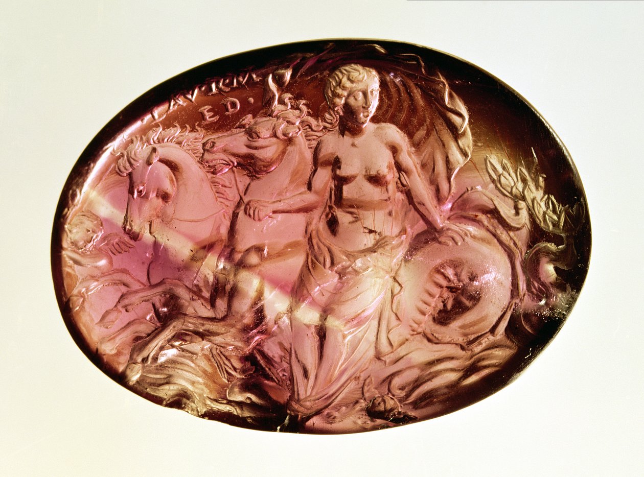 Intaglio of a nereid or Amphitrite on a hippocampus, c.50 BC by Unbekannt