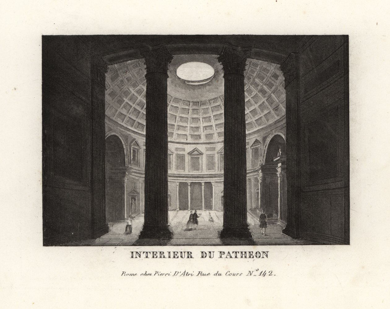 Interior of the Pantheon showing the coffered dome and oculus, Rome by Unbekannt