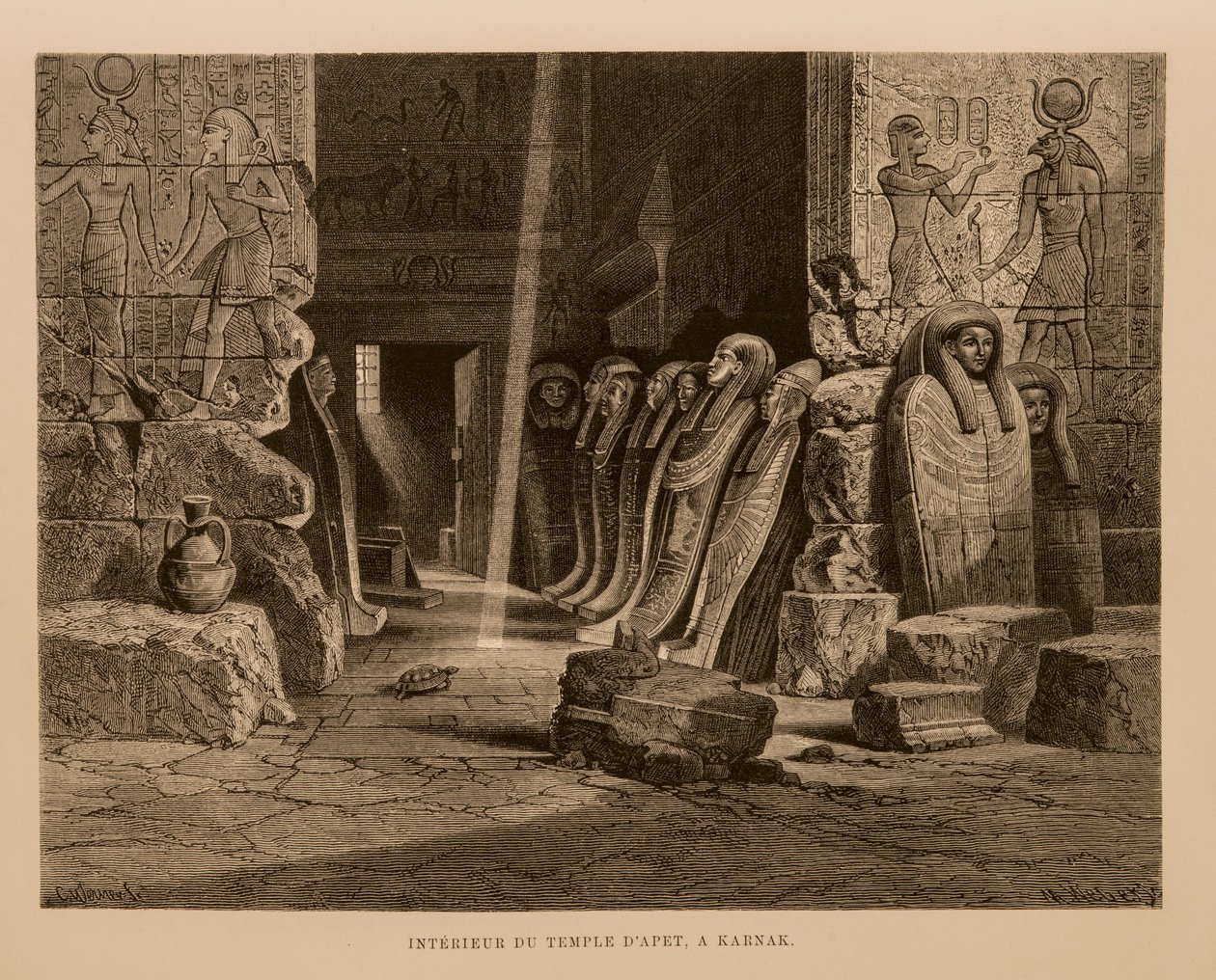 Internal View of Apet Temple in Karnak, Egypt - Illustration from the Atlas of Egypt by Unbekannt