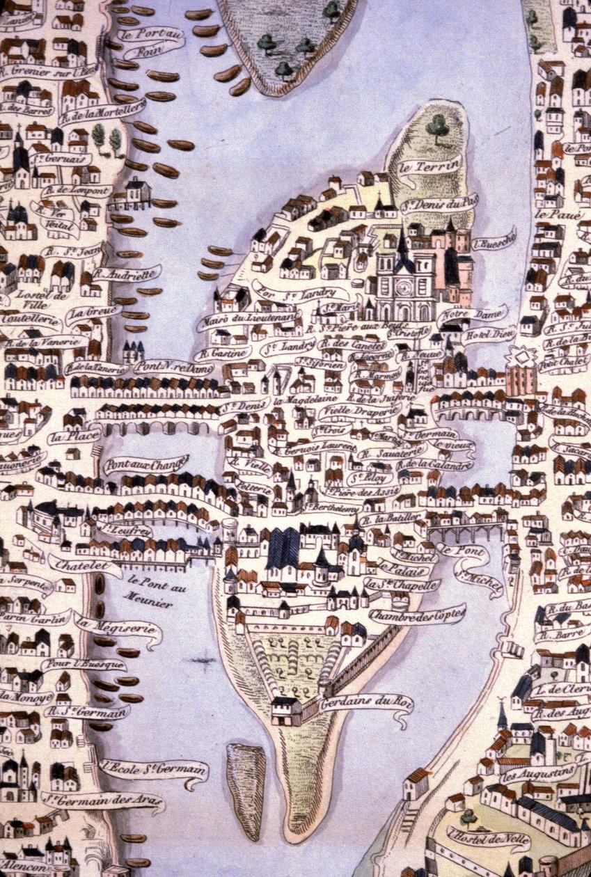Island of the City Map, Paris by Unbekannter Künstler
