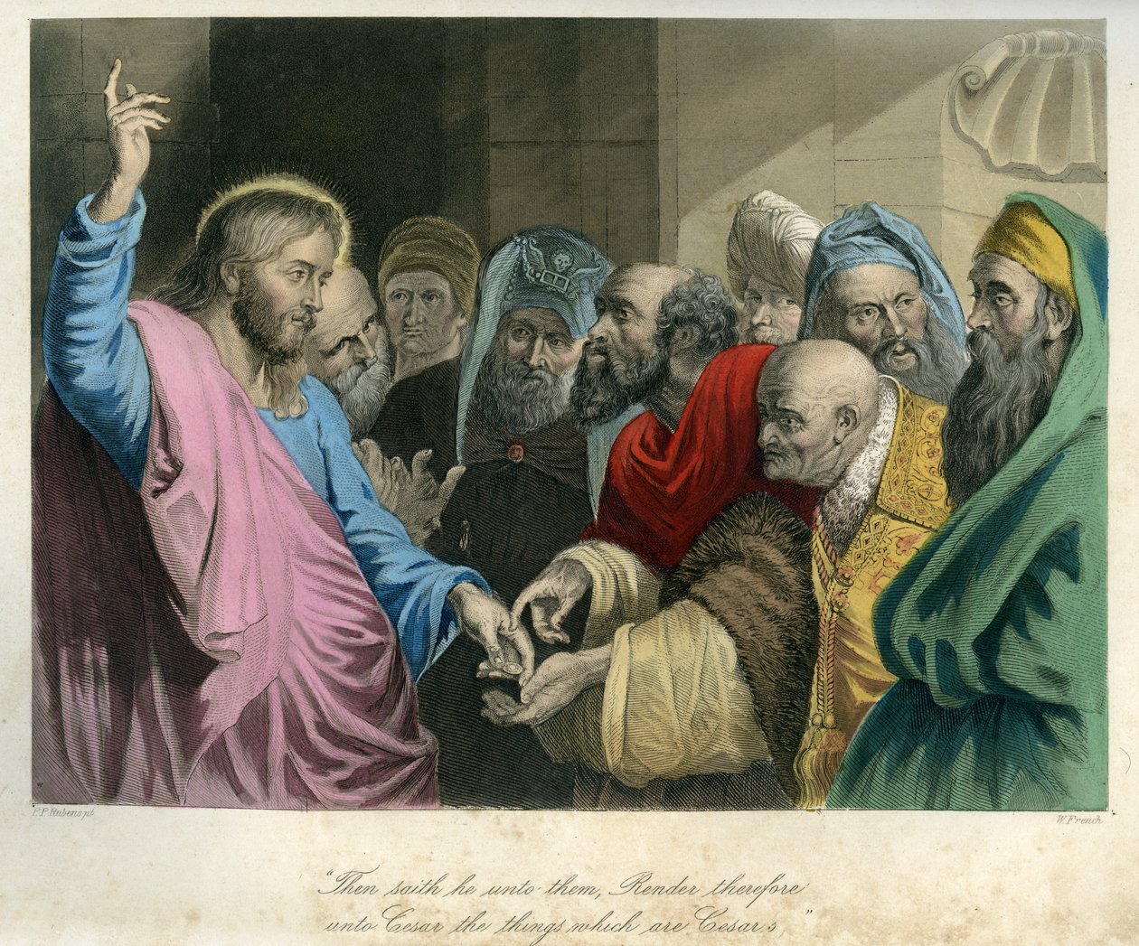 Jesus holding the Roman coin - Bible, New Testament by Unbekannter Künstler