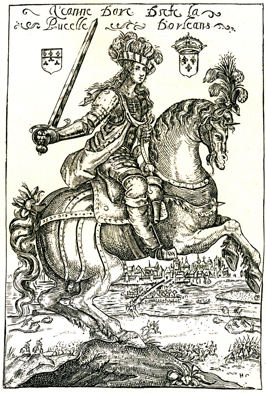 Joan of Arc in Front of Orleans, on Horseback, Sword Raised by Unbekannter Künstler