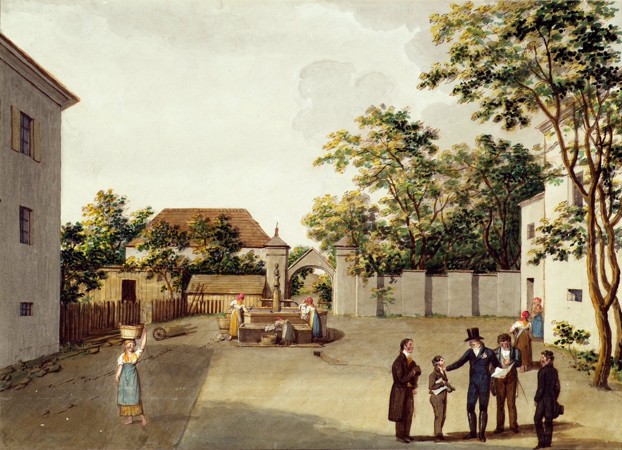 Emperor Franz I (II) of Austria in the Schoolyard at Perchtoldsdorf by Unbekannter Künstler