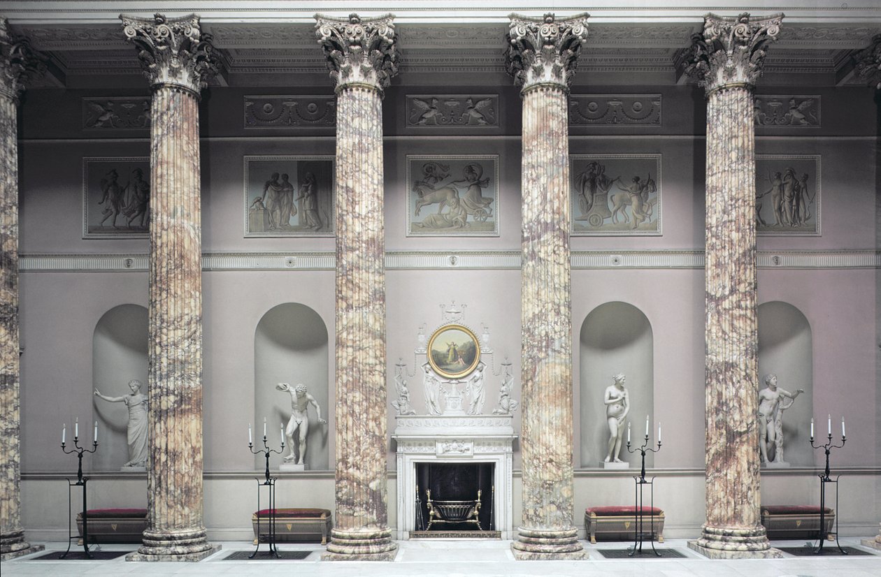 Kedleston Hall, Interior of the Marble Hall, Built by Robert Adam, Derbyshire, UK by Unbekannt