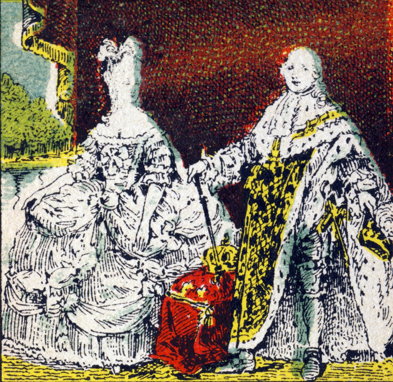King Louis XVI of France and Queen Marie Antoinette. Engraving in 