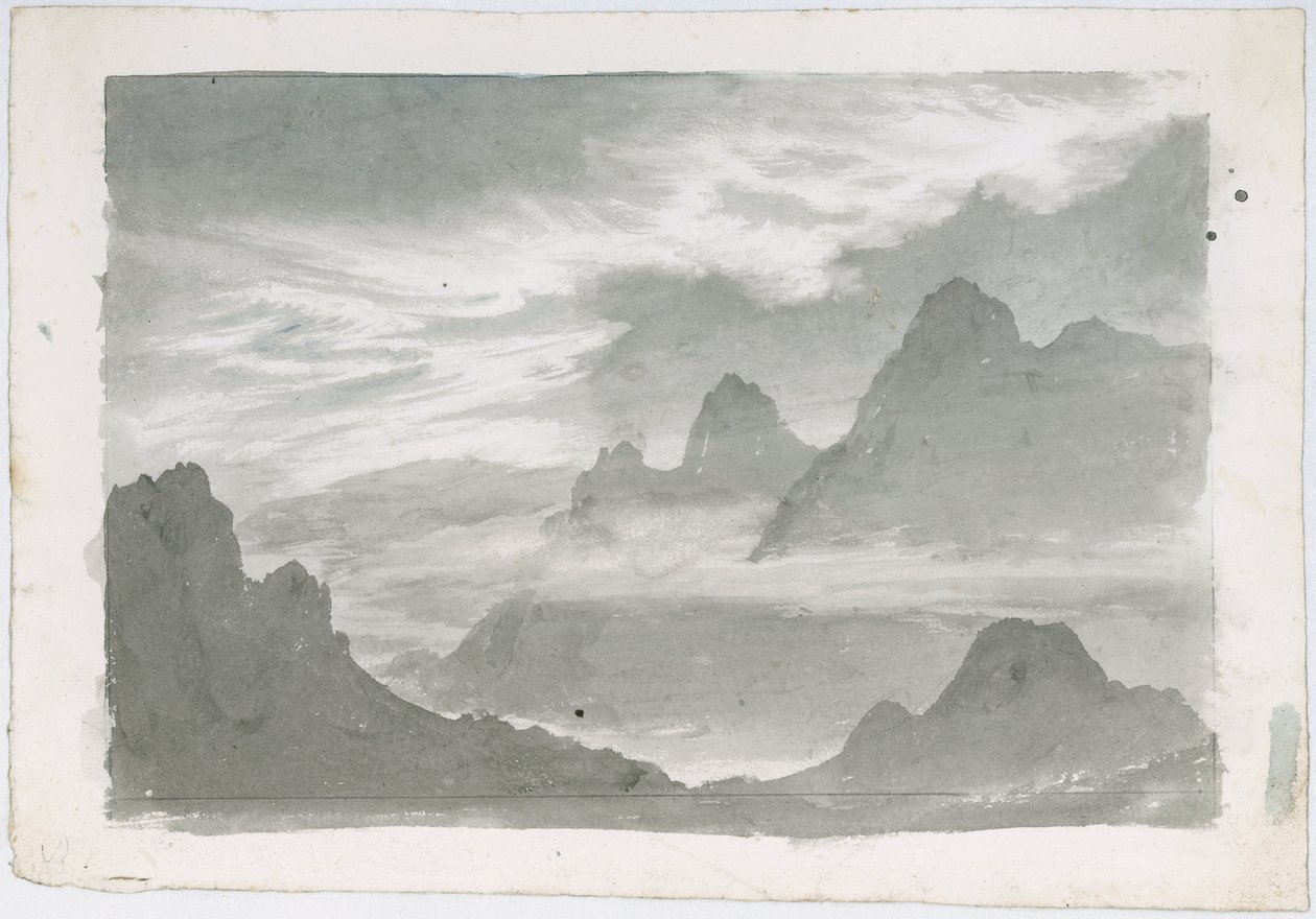 Layers of stratus, wreathing mountain slopes, c 1803-1811 by Unbekannter Künstler