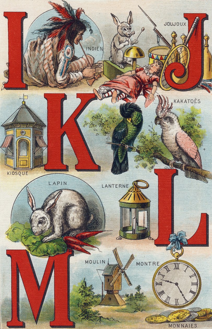 Letters I J K L; Indian; Joujoux; Kakatoes; Kiosk; Lantern; Rabbit; Watch Coins; Mill by Unbekannt