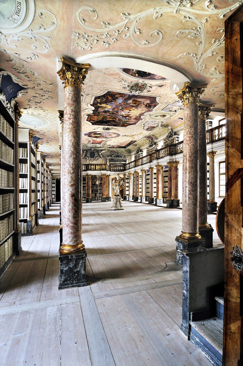 Library of the Benedictine Abbey of Ottobeuren, Bavaria, Germany by Unbekannter Künstler