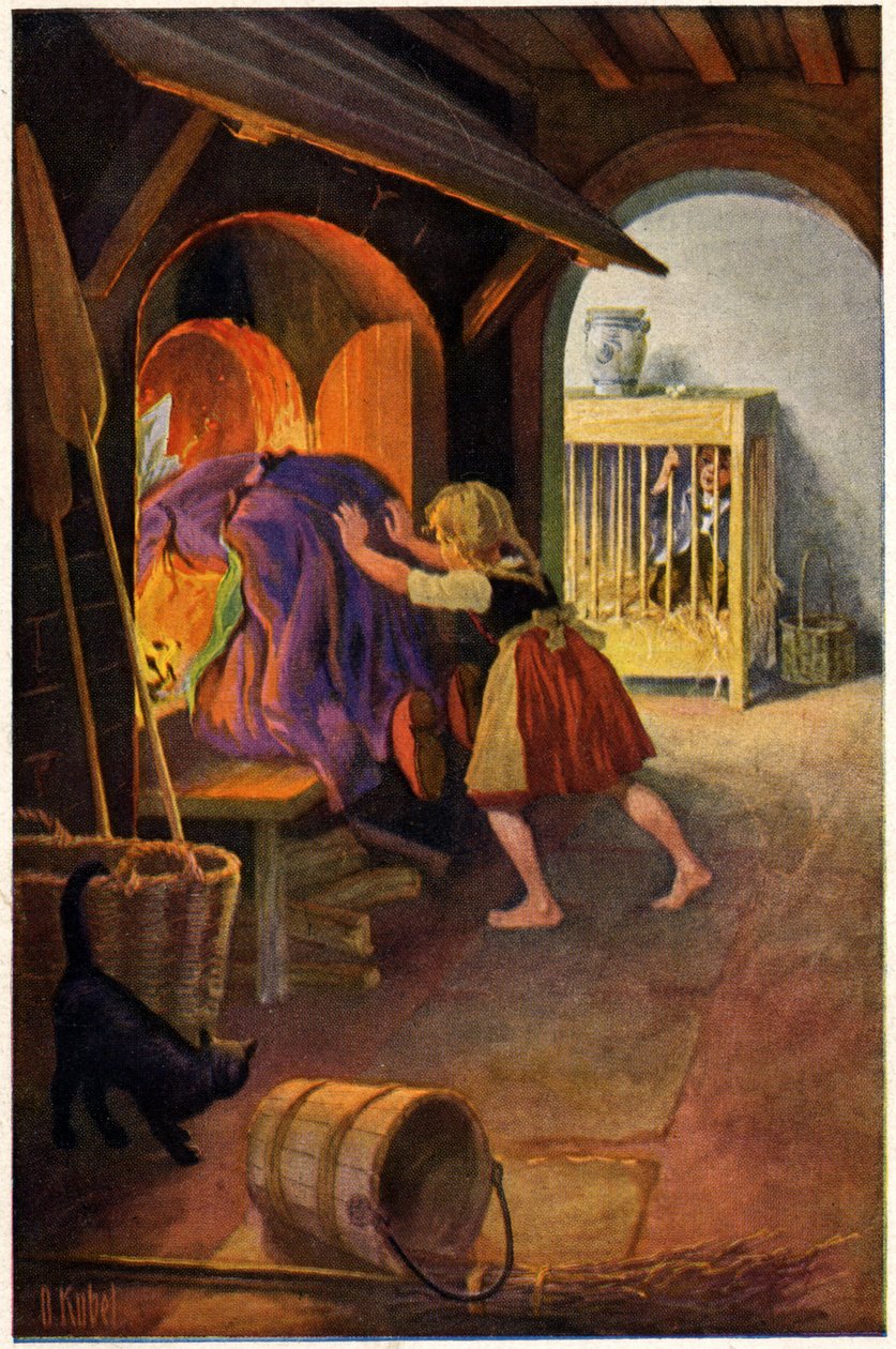 Literature. Fairy Tale. Hansel and Gretel and the Witch by Unbekannter Künstler