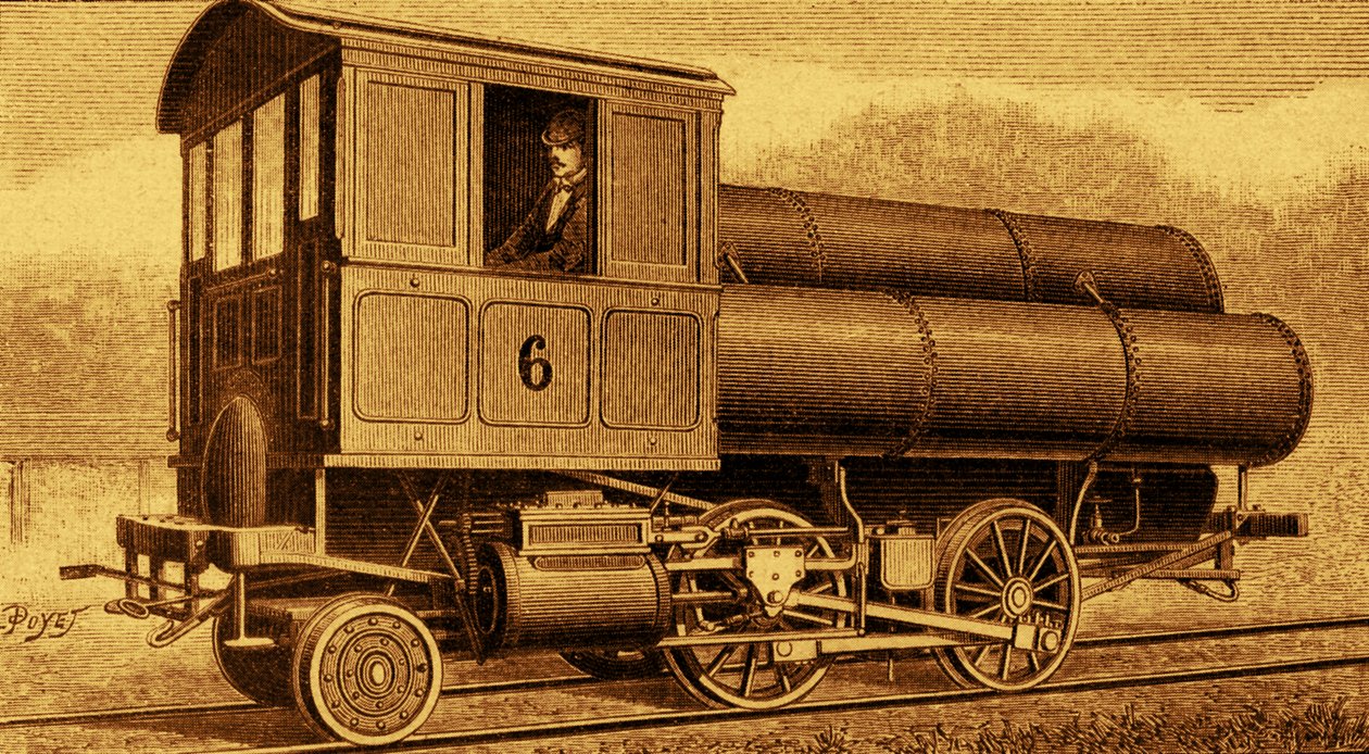 Locomotive running on air pressure by Unbekannter Künstler