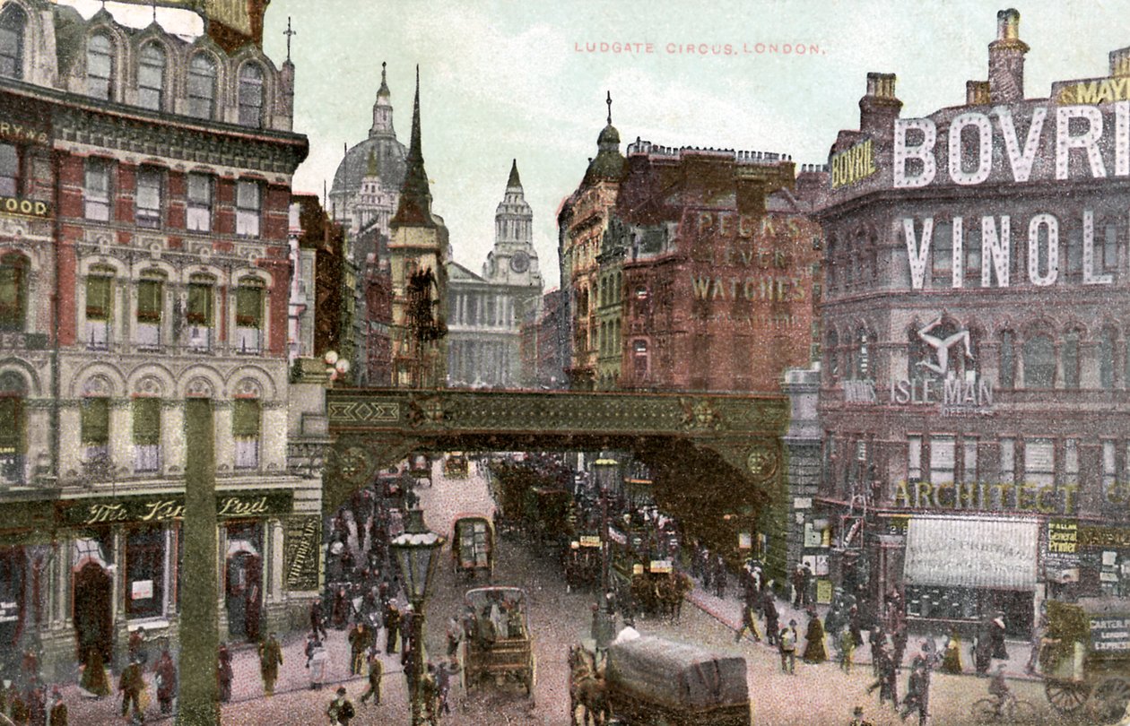 London - Ludgate Hill in the City of London, Early 20th Century by Unbekannter Künstler