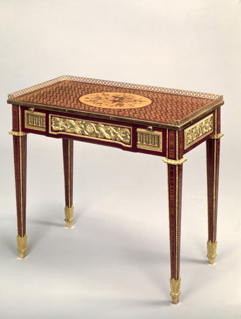Louis XVI Marquetry Writing Desk, by Jean Henri Riesener by Unbekannt