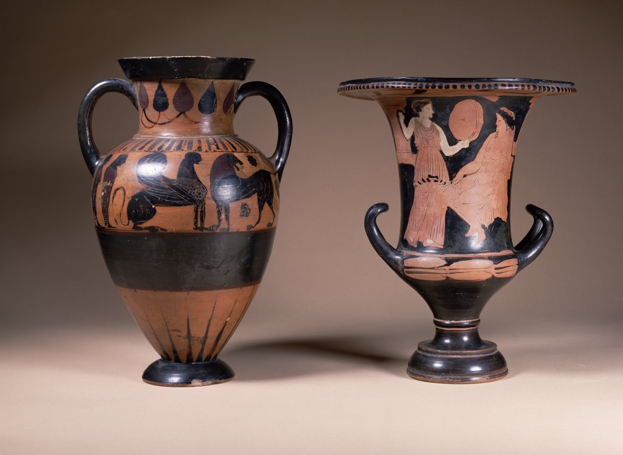 Orientalizing black-figure amphora, Greek, 6th century BC; red-figure calyx-krater, Greek, South Italy, 4th century BC by Unbekannt
