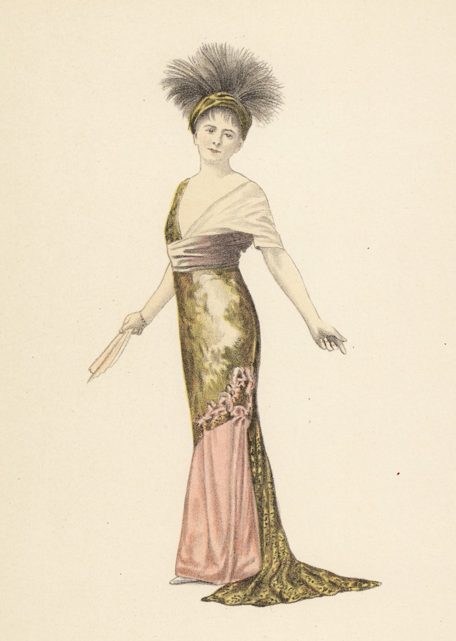 Madame Pierat in a dress by Redfern in Les Marionettes by Unbekannter Künstler