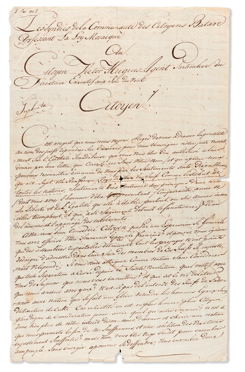 Manuscript letter signed 
