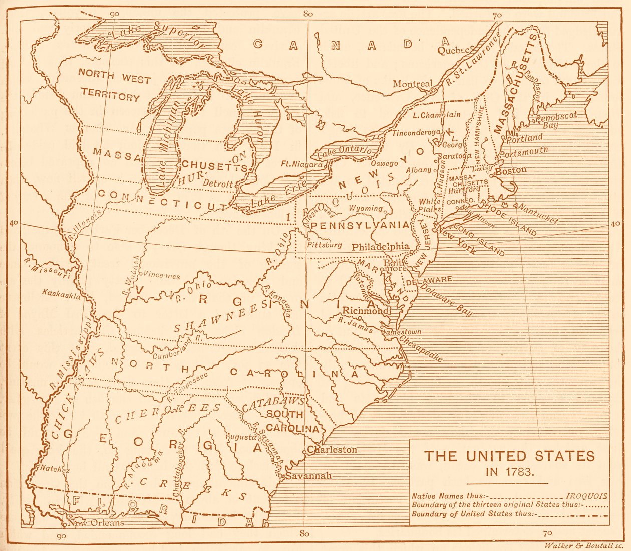 Map of Post-Independence United States by Unbekannter Künstler
