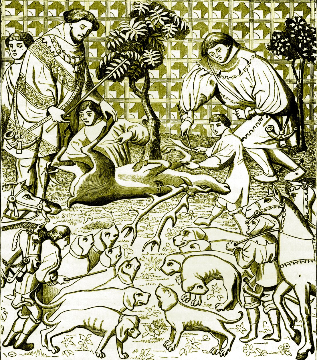 Medieval Stag Hunting by Unbekannter Künstler