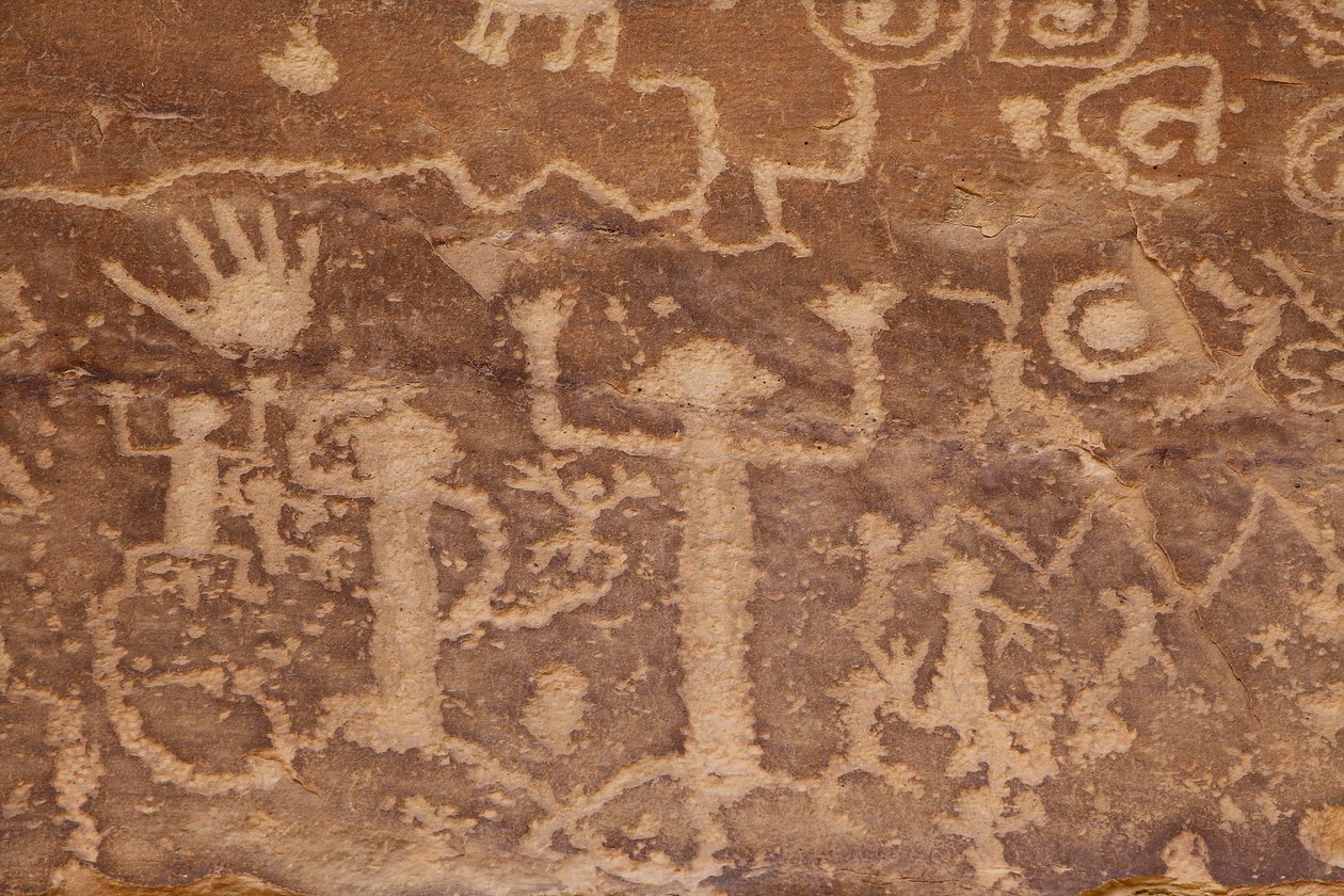 Mesa Verde, American Petroglyphs Anasazi or Pueblo ancestral people by William M. Timlin