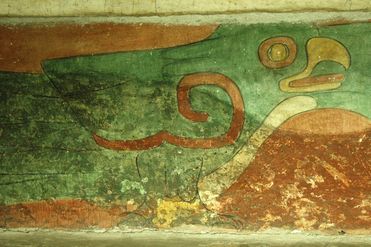 Temple of Jaguars, fresco of parrot, Teotihuacan, Mexico City, Mexico (1st century AD) by Unbekannt