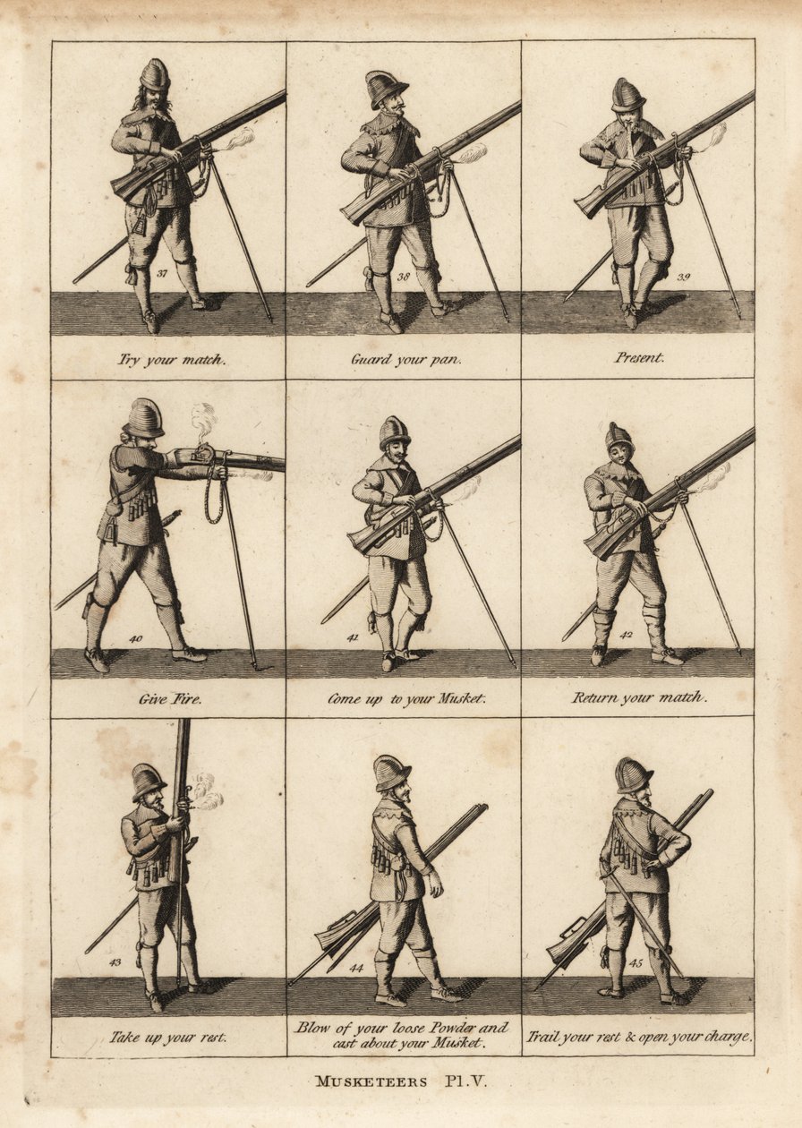 Military exercises of musketeers by Unbekannt