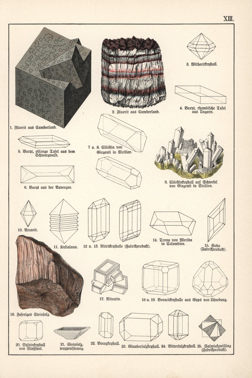 Minerals and crystals by Unbekannter Künstler