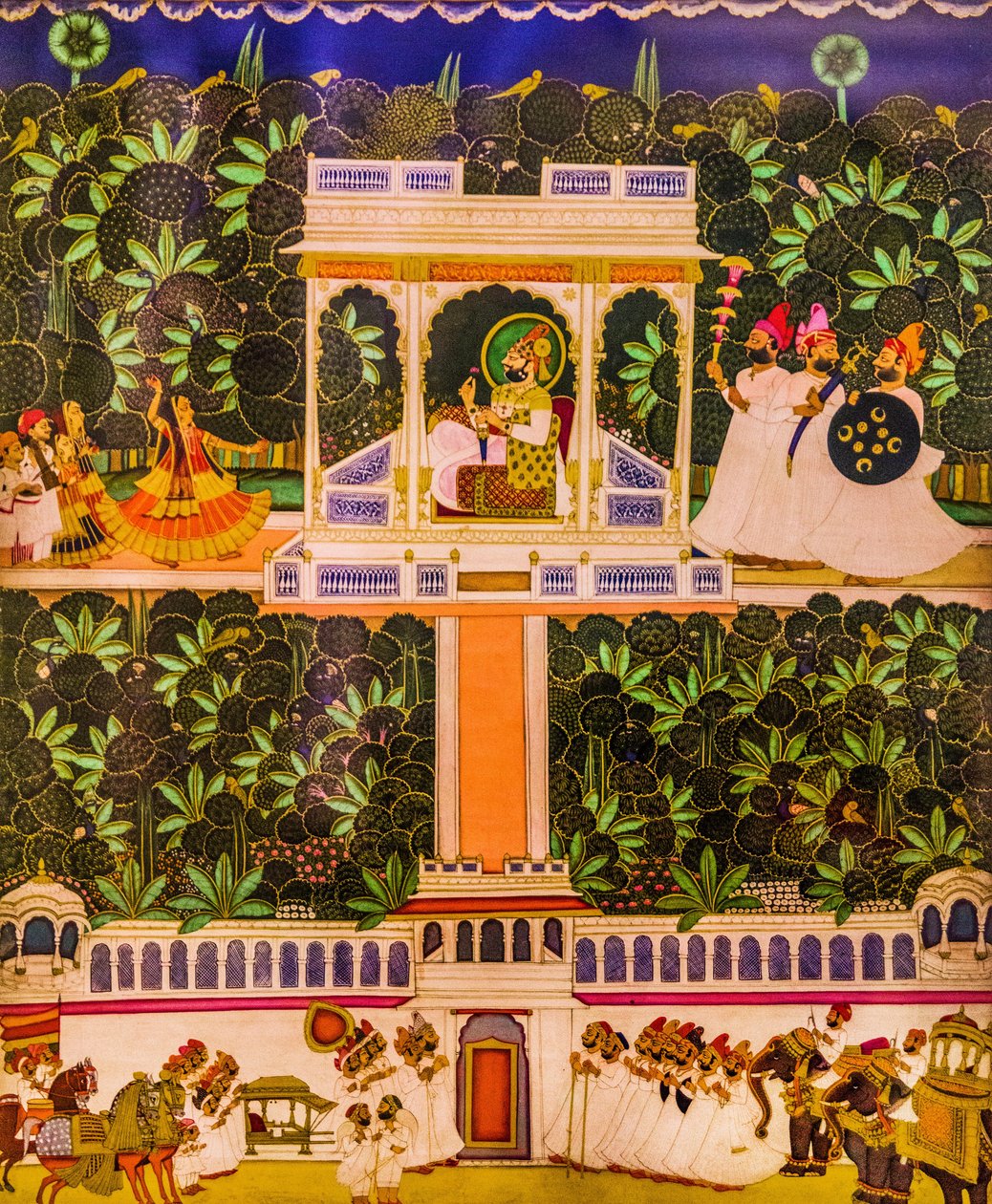 Miniature painting, Meherangarh Fort, Jodhpur, Rajasthan, India, Asia by Unbekannter Künstler