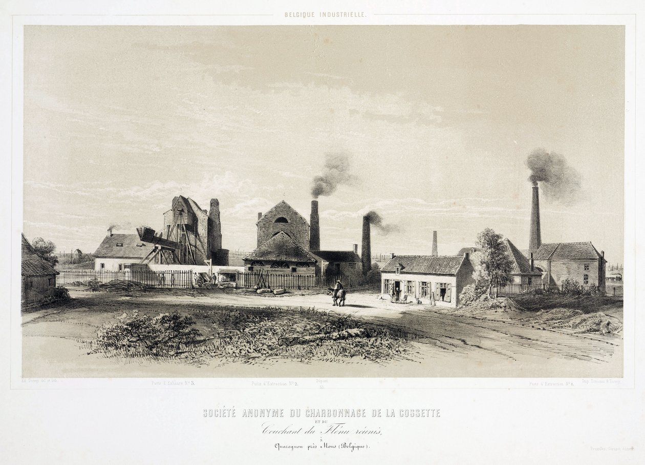 Mining, Coal De la Cossette Coalmining Company, Belgium by Unbekannt