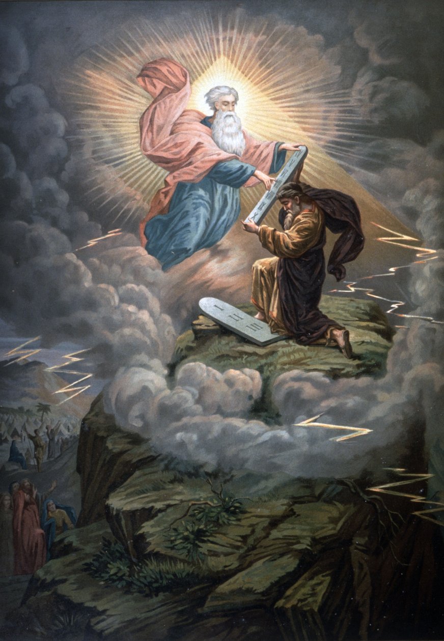 Moses Receiving the Tables of the Law by Unbekannter Künstler